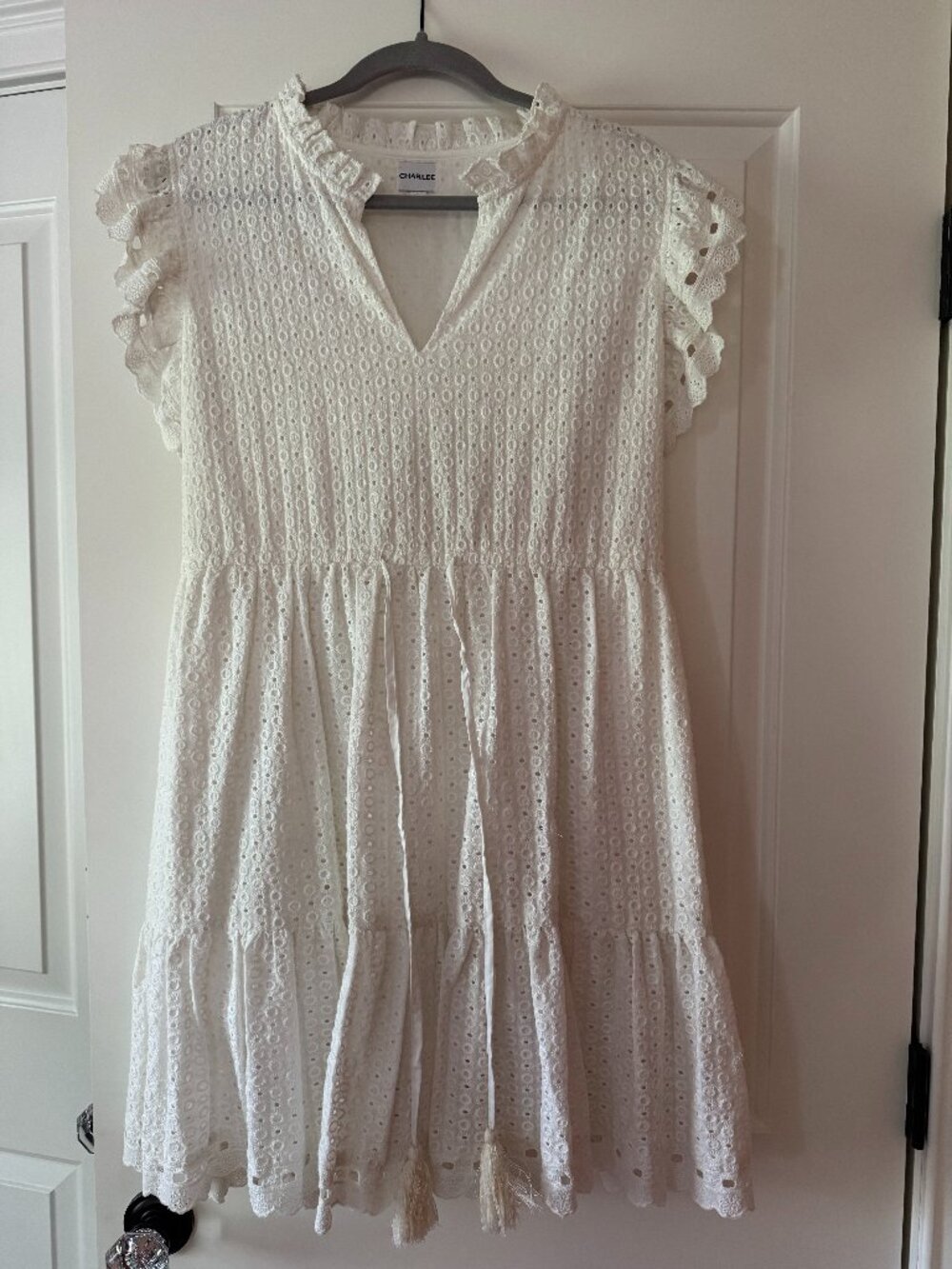 Mini Charlee White Eylet Dress